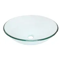 Bacha de apoyo para baño redonda Sevilla transparente 42 cm