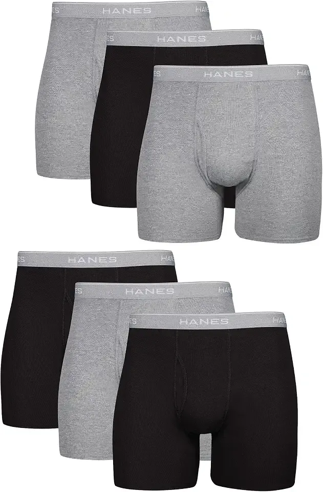 mens Underwear Boxer Briefs Pack, Cool & Breathable Cotton Moisture-wicking Underwear for Men, No Ride Up