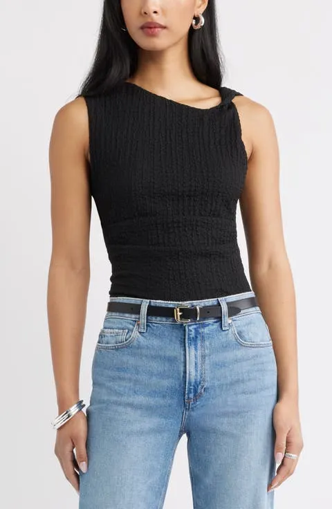 Twisted Shoulder Textured Tank