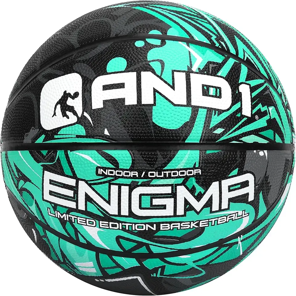AND1 Enigma Basketball - Streetball for Indoor and Outdoor Use, Deep Channel Construction and Durability