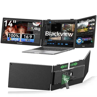Blackview DCM5 14" tragbarer monitor, 300 Nits, 100W PD, USB-C HDMI Plug und Play für Laptop/PC/Switch/PS5/MacOS/Windows/Android