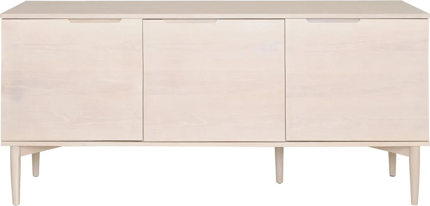 Karmøy skjenk 161 x 41 H: 76 cm, hvitpigmentert eikefiner, 3 dører