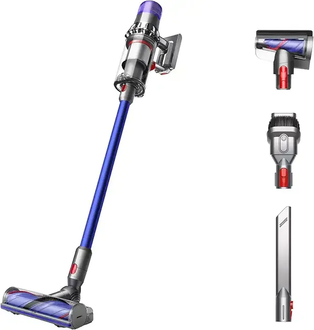 V11 Cordless Stick Vacuum, Large, Nickel/Blue