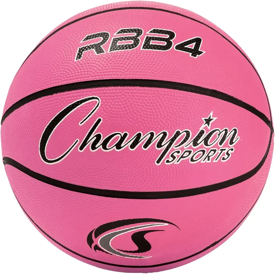 Champion Sports Rubber Basketballs – Durable Indoor & Outdoor Training & Recreational Game Balls, Multiple Sizes & Colors