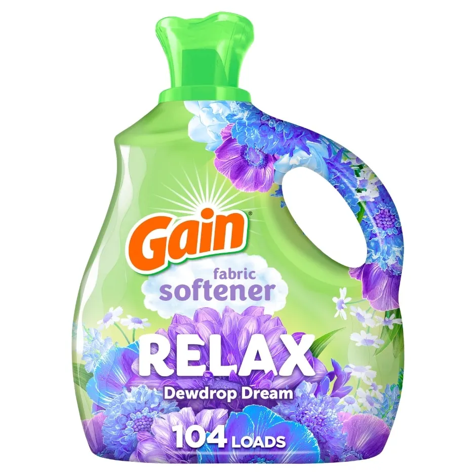 Gain Liquid Fabric Softener (Fabric Conditioner), Relax, 71 fl oz, 104 Loads