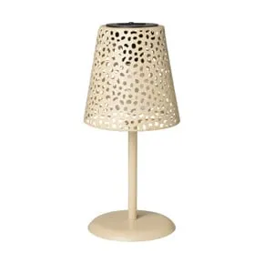 Solar tuinlamp op voet - beige - ø13x28 cm