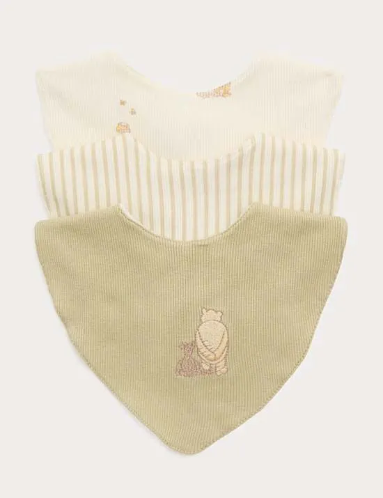 3 Pack Cotton Rich Winnie The Pooh™ Dribble Bibs