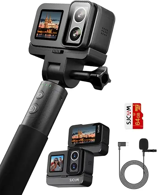 SJCAM SJ20 4K Action Cam,8H Power,4K Dual Lens,154° Wide-Angle FOV,Low-Light Motion,Super Stabilization,8X Zoom,Support Mic,30M Underwater Camera for Snorkling,Surfing,Diving,Camcorders