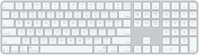 Apple Magic Keyboard with Touch ID and Numeric Keypad for Mac Models with Apple Silicon - US English - White Keys, Bluetooth, Bluetooth