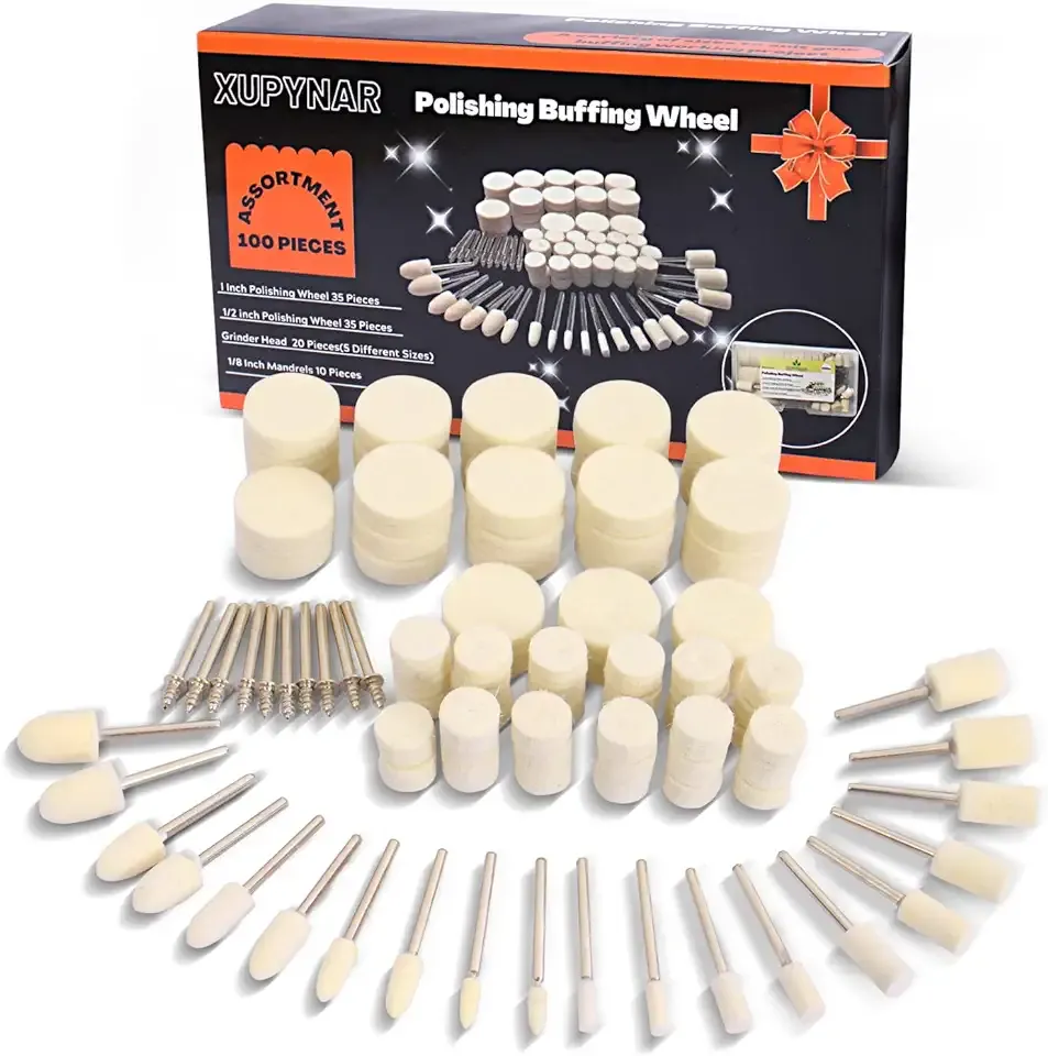 100PCS Polishing Buffing Wheel for Dremel Polishing Kit, Polishing Wheel for Dremel Tool Accessories, with 1/8" Shank for Buffing Wheels