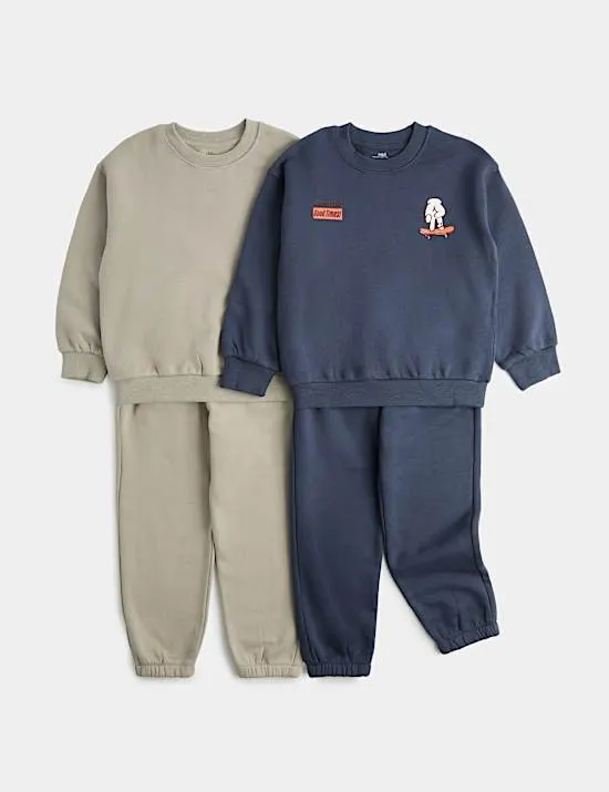 2er-Pack aus Oberteil und Jogginghose mit hohem Baumwollanteil (2–8 Jahre)