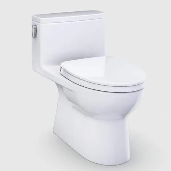 TOTO Redington 12 in.​ Rough In 1-​Piece 1.​28 GPF Single Flush Elongated Toilet in Cotton White, Soft Close Seat Included