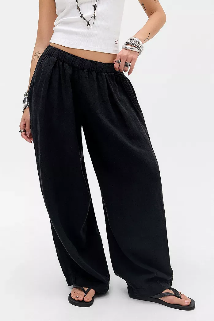Pantaloni a Bozzolo Larghi Bobbi in Lino BDG