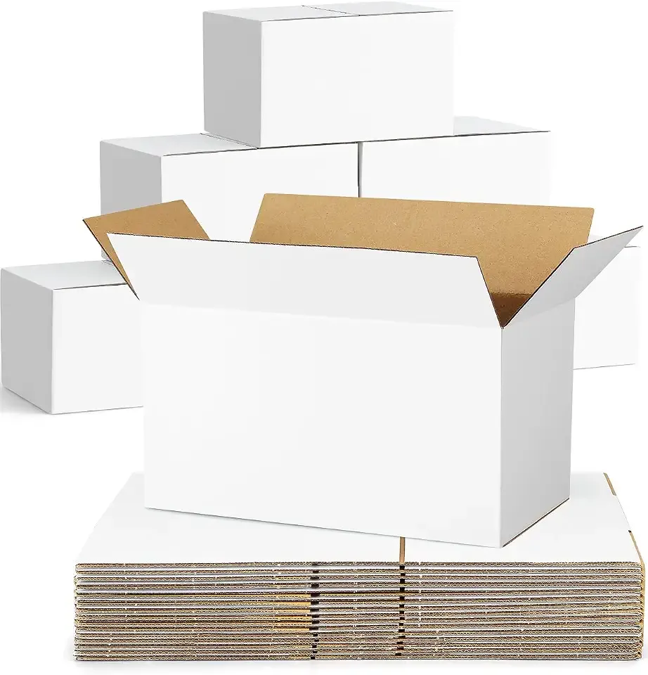 Shipping-Boxes-11x6x6 Inches: 40 Pack Shipping-Boxes-Mailers, White Corrugated-Cardboard-Boxes for Packing Small Business Mailing