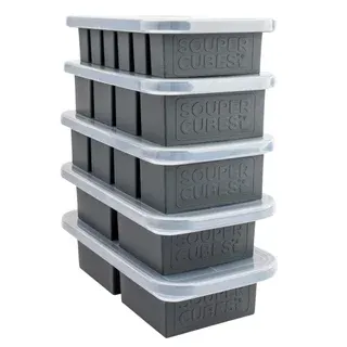 Souper Cubes Silicone Freezer Storage Tray, 5-pack