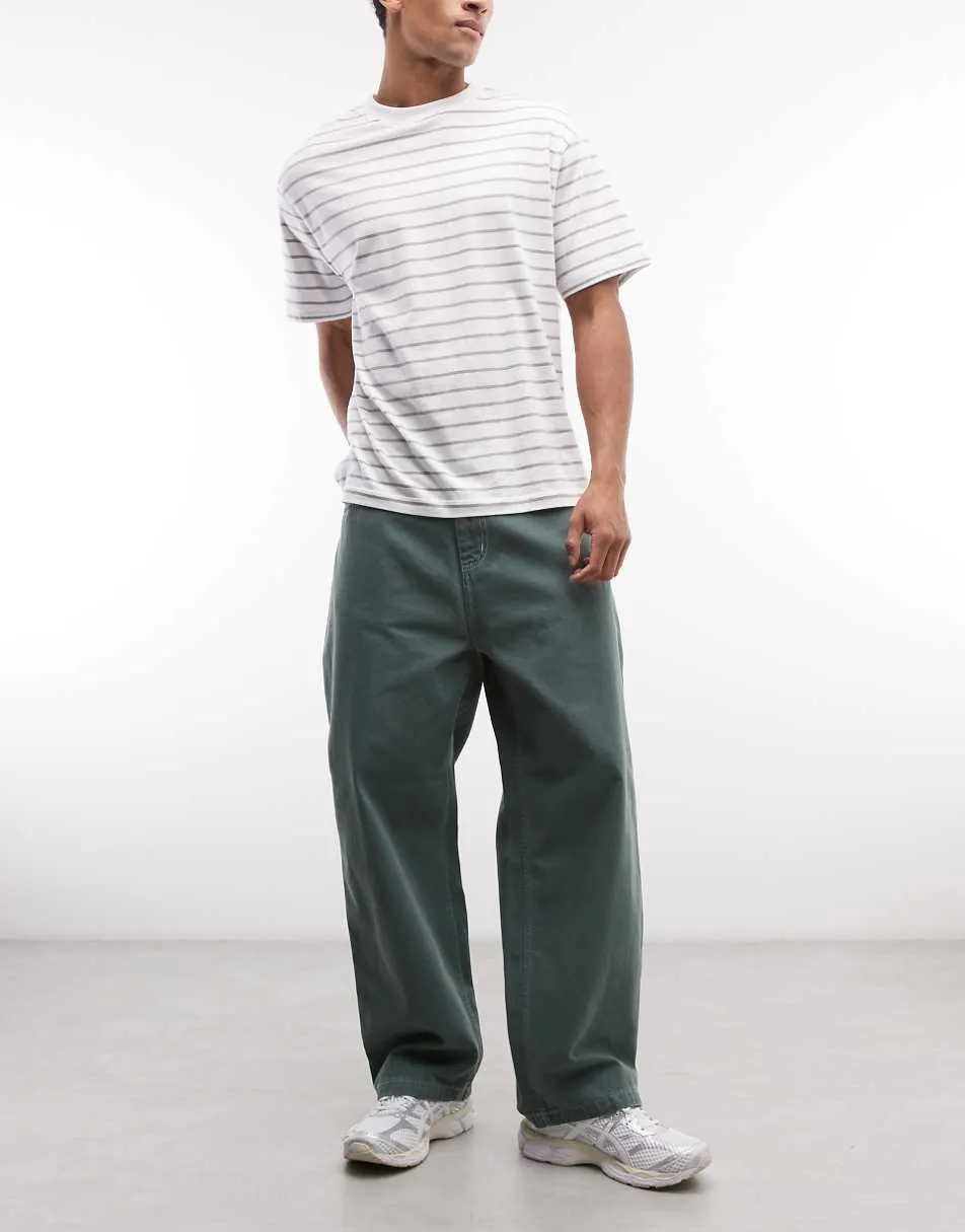 Carhartt WIP brandon loose straight fit jeans in khaki