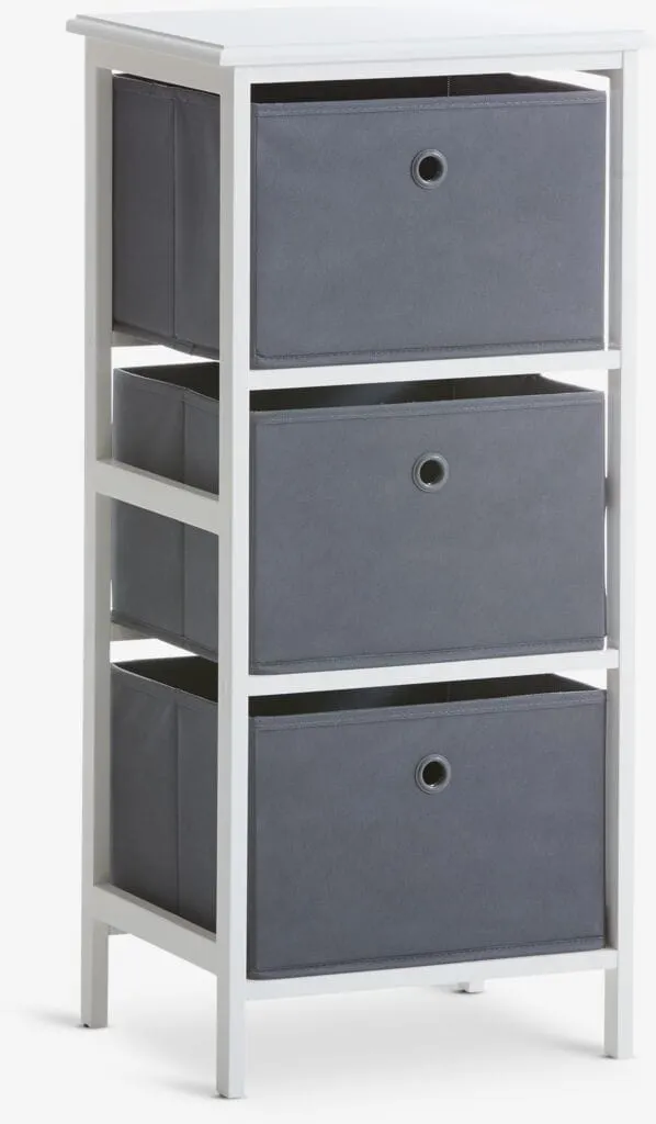 Cassettiera 3 scatole ODBY bianco/grigio