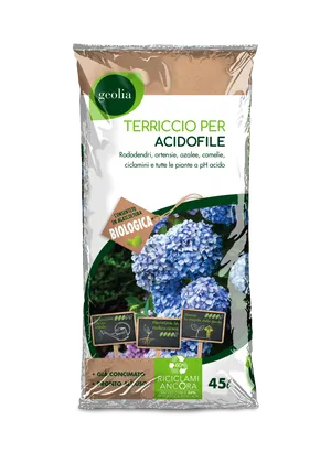 Terriccio GEOLIA per piante acidofile e ortensie 45L