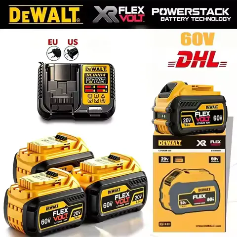DeWalt Original 20V 60V 6Ah 9Ah MAX Battery Power Tool Replacement for DeWalt DCB206 DCB205 DCB200 18Volt 20v Battery