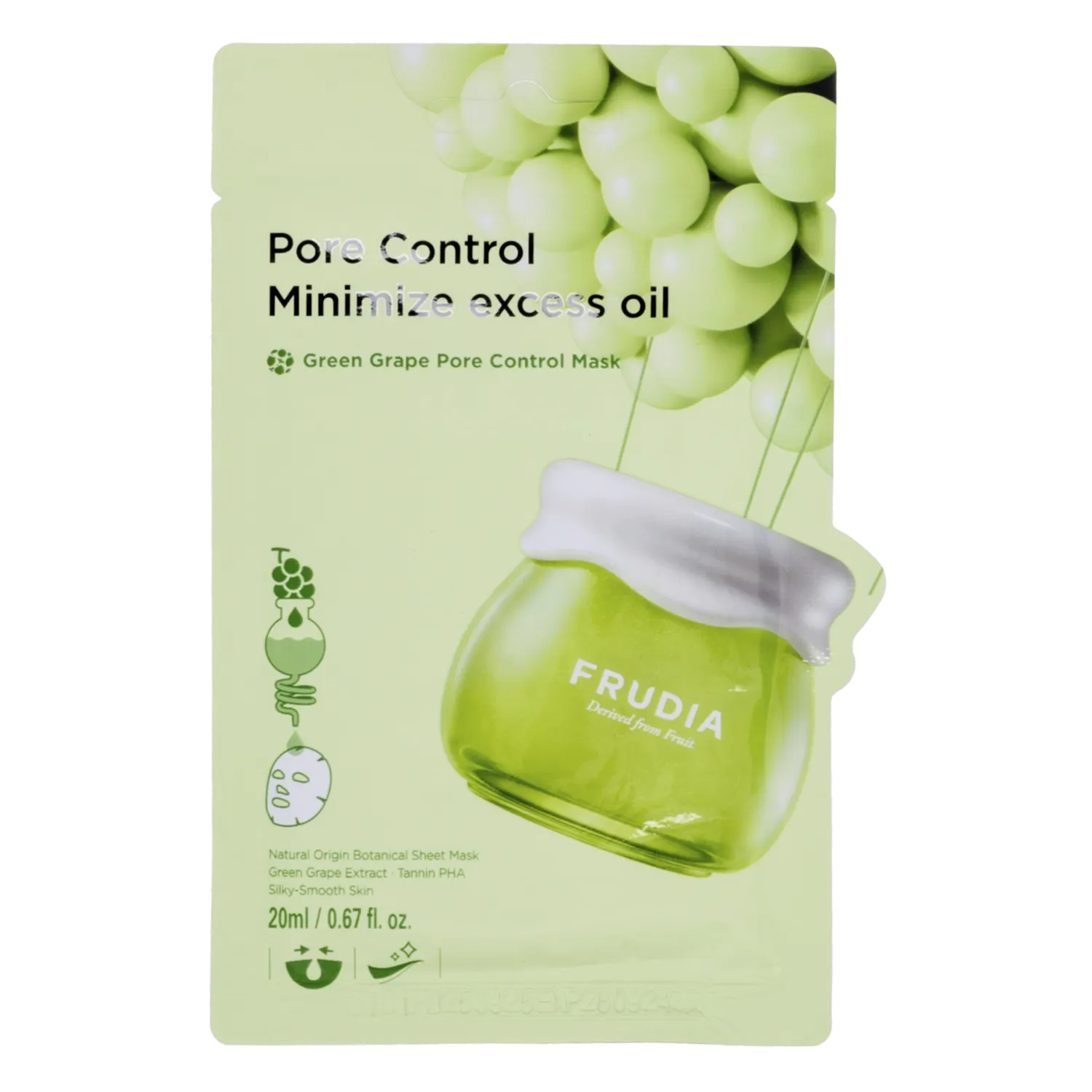 Mascarilla Facial Control Poros Uva Verde FRUDIA 20 Ml