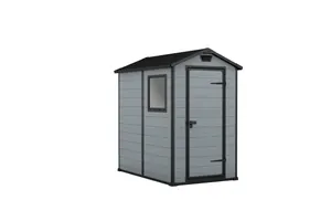 Caseta de resina Manor 4x6 de 130x198x192 cm y 2.2 m2 con 16 mm espesor y puerta batiente simple KETER