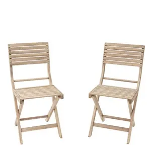 Sedia da giardino in legno pieghevole Solis Origami NATERIAL, seduta in acacia marrone, 2 pezzi