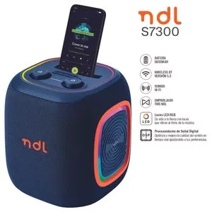 Parlante Port. NDL S7300 60w Bt Aux Rgb Blue