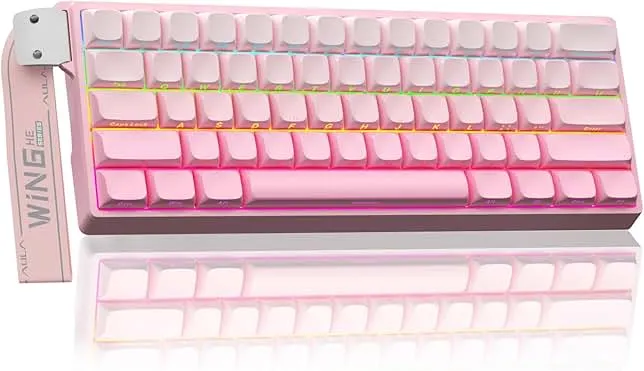 Aula WIN60 HE - 60% Mechanical Gaming Keyboard Wired, Hall Effect Magnetic Switch Hot Swappable,8000 Hz Polling Rate, RGB Keyboard 60 Percent Compact Design for PC (Gradient Pink)