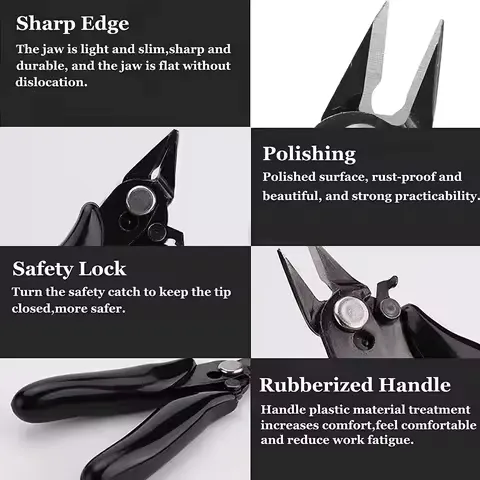 3.5 Inch Mini Micro Diagonal Pliers Wire Cutters Precision Flush Cutter Stainless Steel Trimming Shears End Cutting Nippers for Electronics Jewelry Making DIY Craft Bead Wire Hand Tool