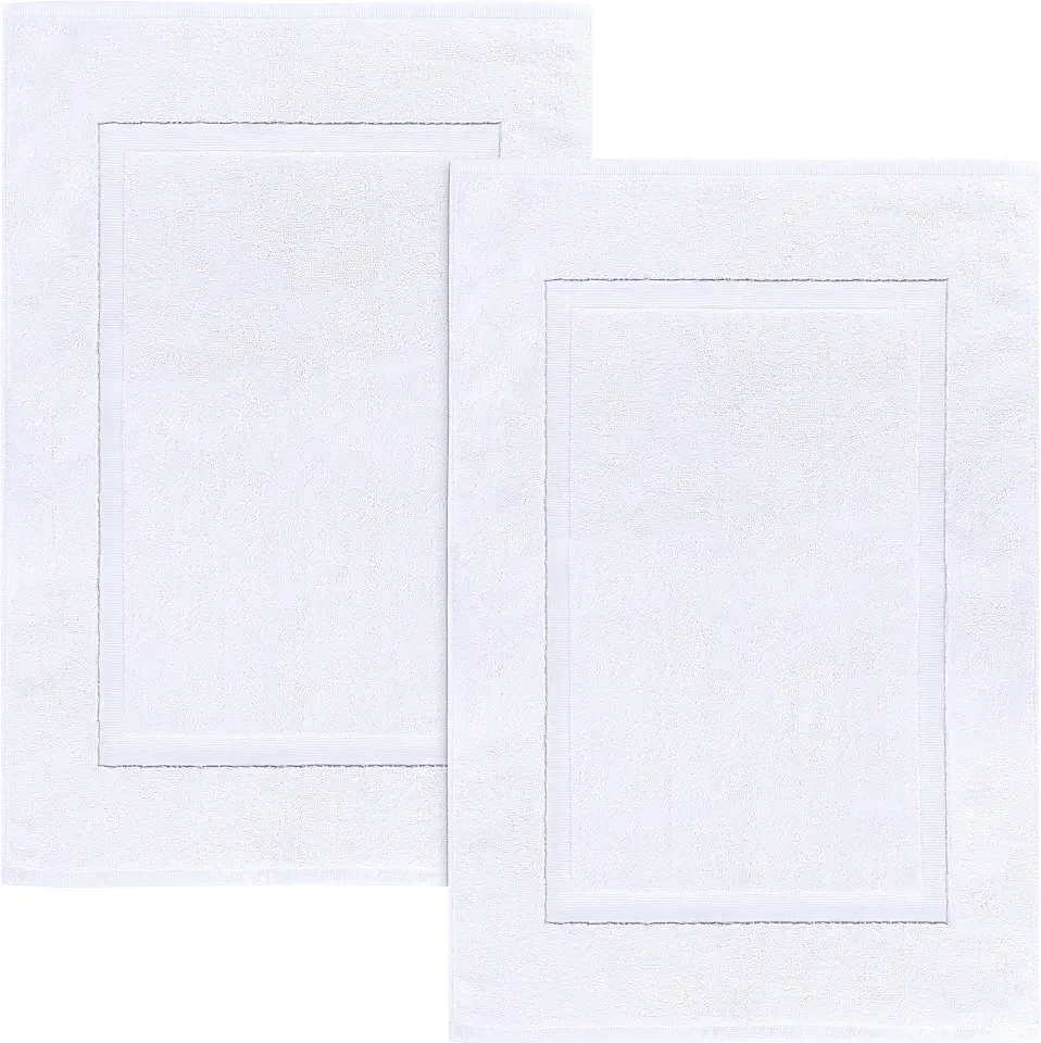 Utopia Towels Cotton Bath Mat, 21x34 in, 2 Pack, White