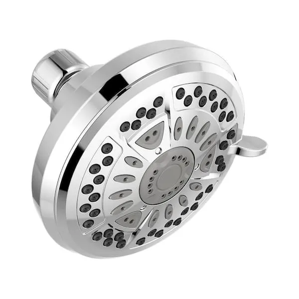Delta 6-​Spray Patterns 1.​75 GPM 4.​38 in.​ Wall Mount Fixed Shower Head in Chrome
