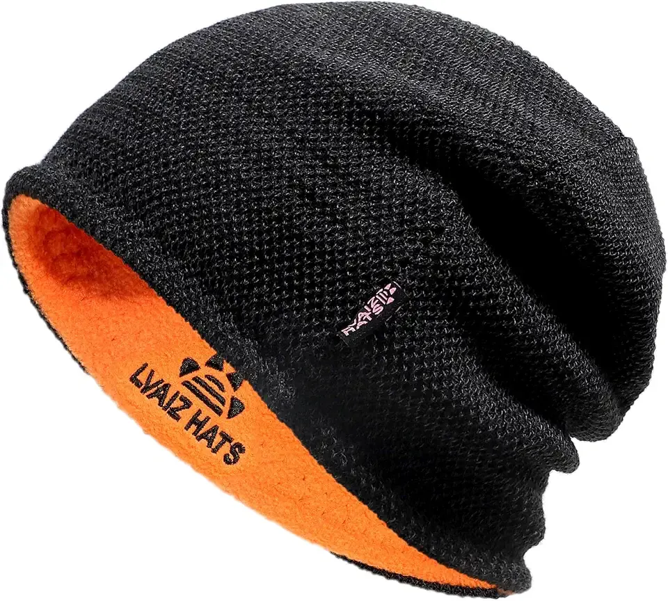 Lvaiz Winter Beanie for Men Women Warm Fleece Lined Reversible Skull Cap