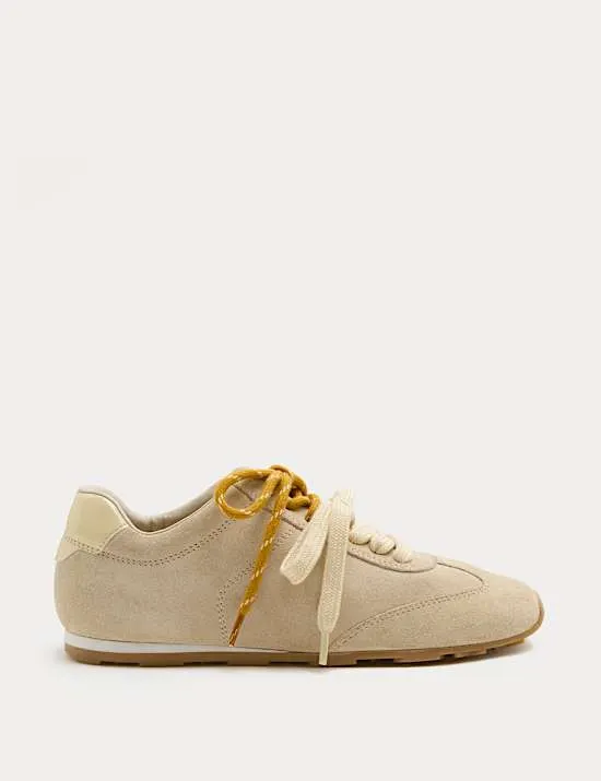 Suede Double Lace Up Trainers