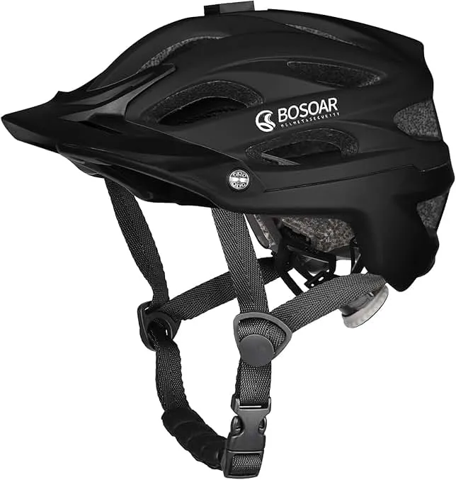 Bosoar Mountain Bike Helmet,Adult Cycling Helmet with Camera Mount and Detachable Visor for Men Women Youth,Suggested Fit 55-61 Cm