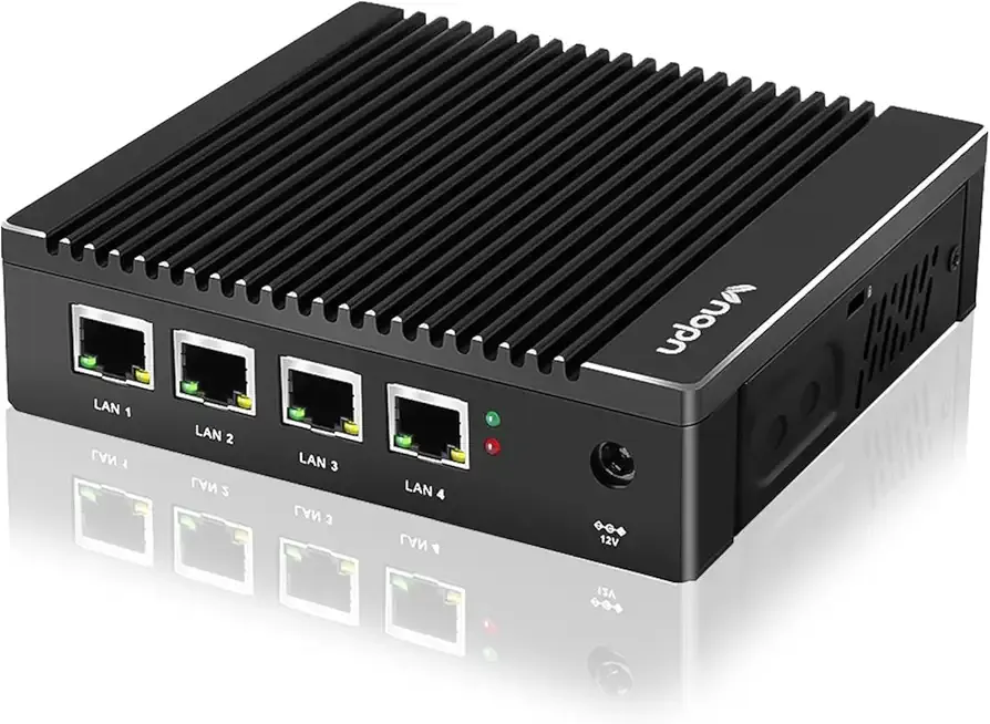 Fanless Firewall Mini PC Firewall Router Intel J3710 Quad Core, 4X Intel 2.5GbE i226-V LAN Ports, AES NI Network Gateway Barebone (NO RAM DDR3 NO SSD mSATA NO OS)
