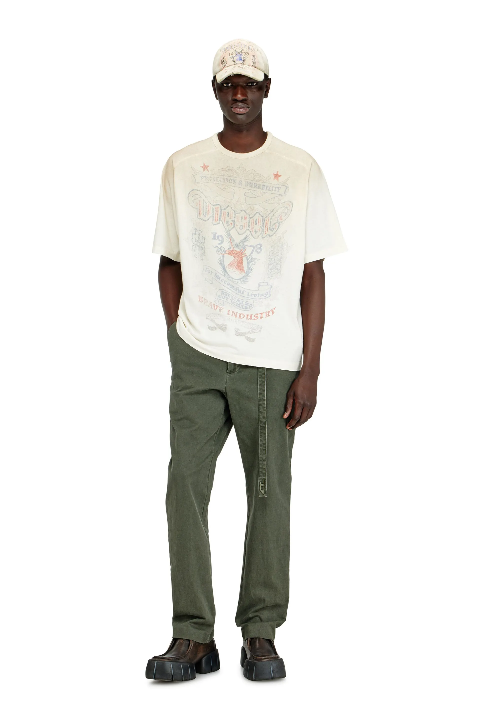 T-shirt with Diesel crest graphic