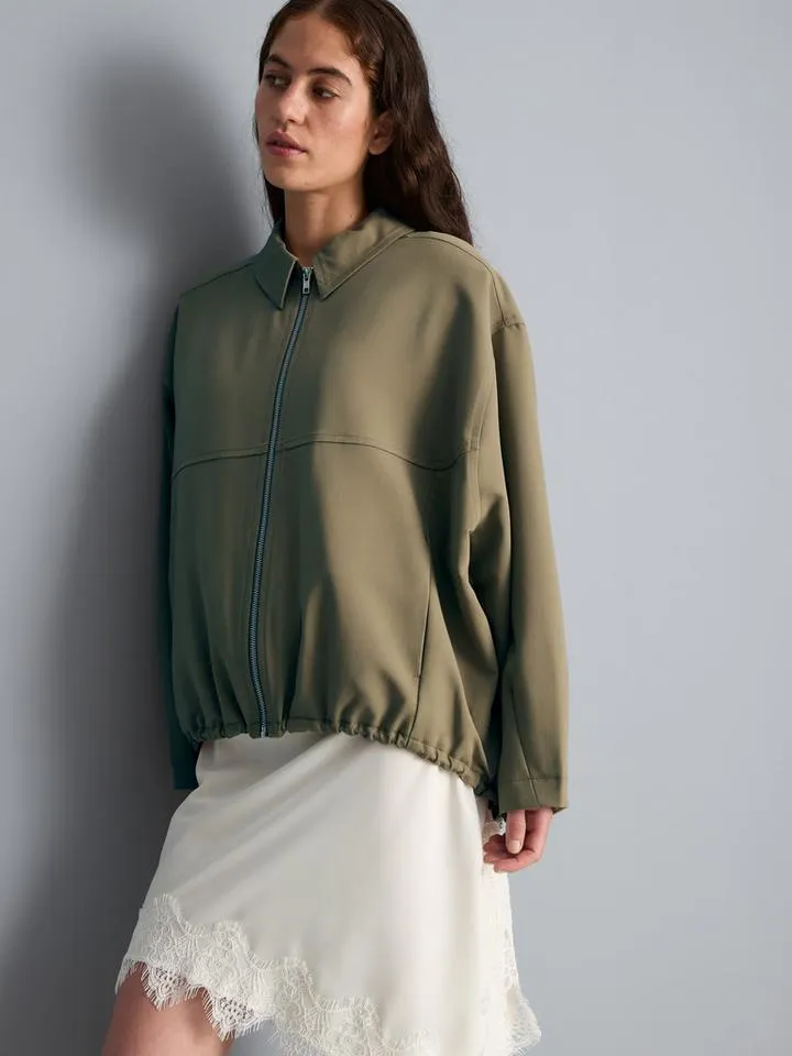 Veste-chemise zippée à col