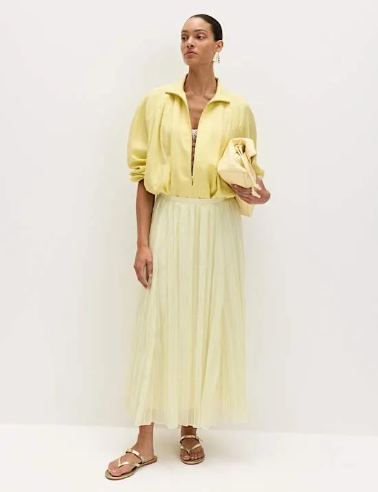 Textured Midaxi Circle Skirt