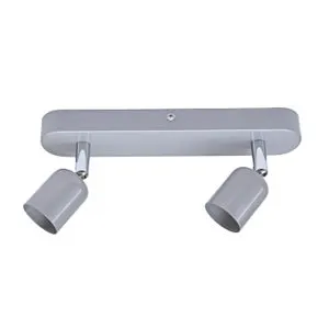 Faretto decorativo senza fonte luminosa BASIC NEW GRIGIO in ferro grigio GU10 50W 2 luci