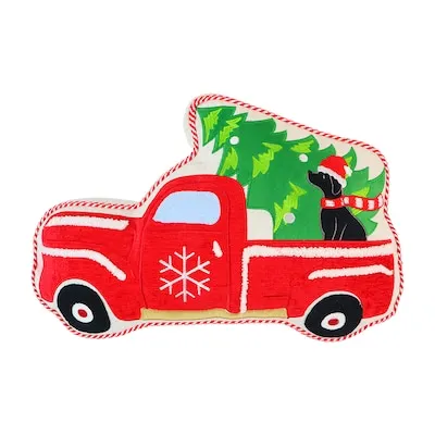 Dog in Truck Decorative Christmas Pillow