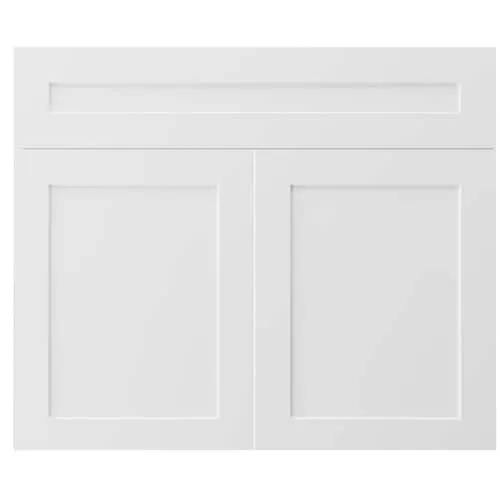 Hampton Bay 36 in. W x 30 H MDF Shaker Drawer Front and Door Kit for Kitchen Cabinet, White