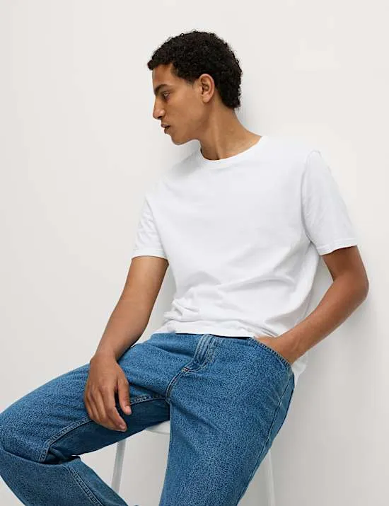 3 Pack Pure Cotton Crew Neck T-Shirts