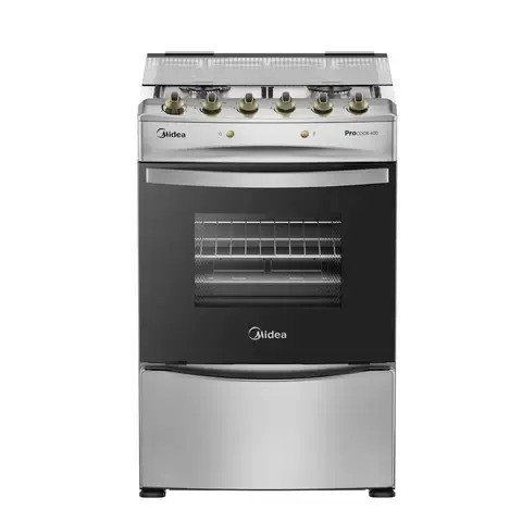Cocina a Gas Licuado y Natural 4 Quemadores 24 Pulgadas l Grill l Silver MCG-4QPI24NS