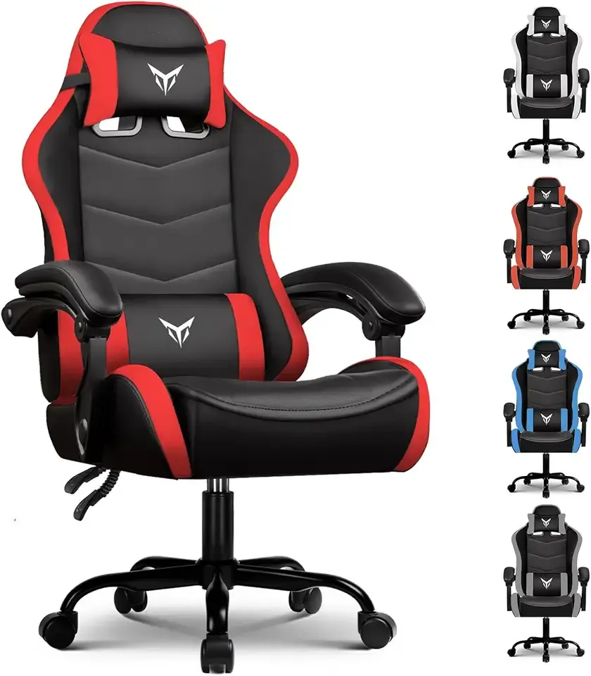 GTPLAYER Gaming Chair, Video Game Chairs Racing Style PC Game Chairs for Adults - Padded High Back Ergonomic Reclining Silla Gamer, Linkage Armrest