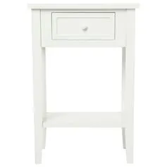Table de chevet 1 tiroir Charme blanche 45x67x30cm - ATMOSPHERA