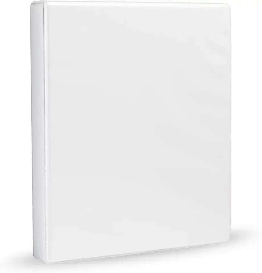 Amazon Basics 3-Ring Binder, 1-Inch, Customizable, with Pockets for Organization, White, 1-Pack
