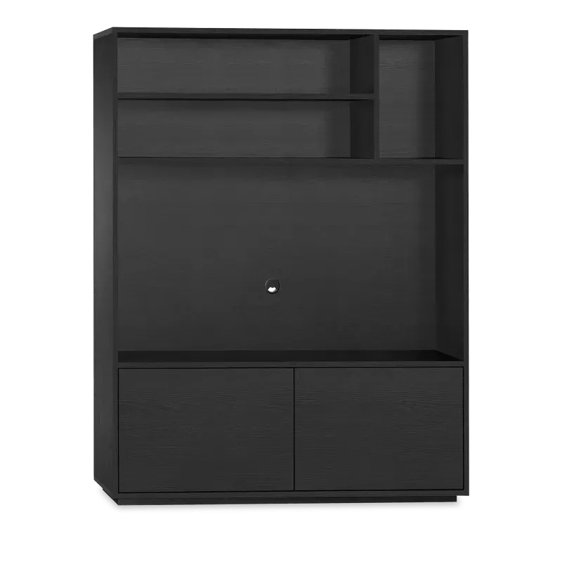 TV wandmeubel (2 deuren/ 4 open vak) Blackburn - Noir
