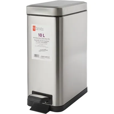10L Stainless Steel Slim Step Bin