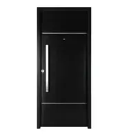 Puerta de exterior Innova 1942 acero galvanizado foliado derecha negra 80 x 200 cm