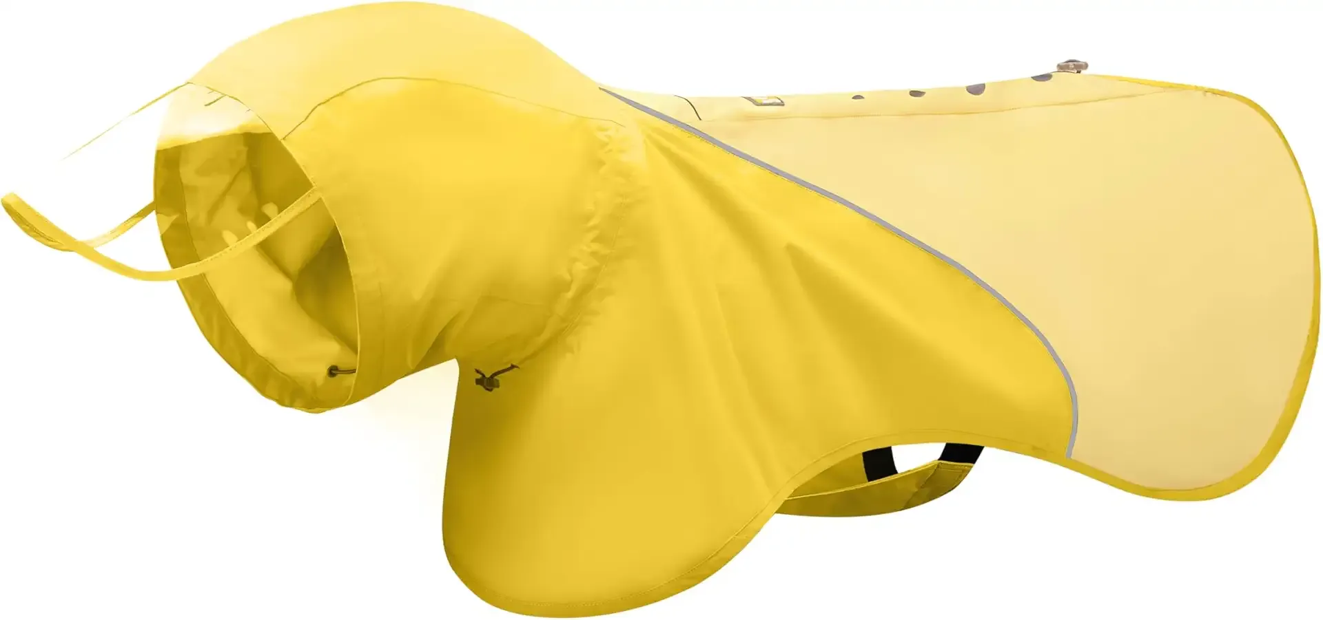 Slip-On Dog Rain Poncho, Quick & Easy to Wear Dog Raincoat, Unrestricted, Super Lightweight, and Waterproof Rain Jacket for All Breeds, Adjustable and Reflective (Yellow, Large)
